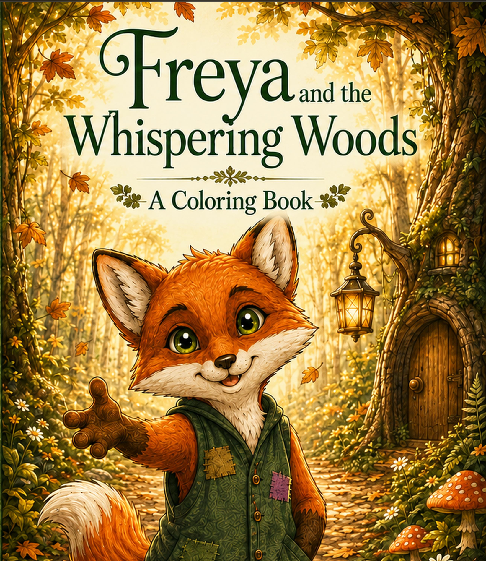 Freya and the Whispering Woods coloring book cover